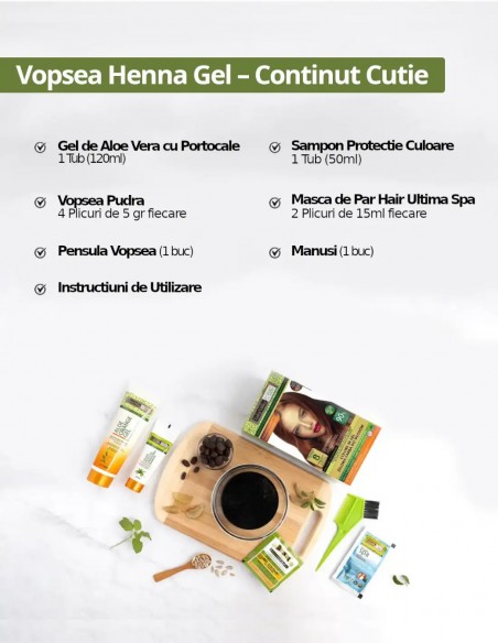 Vopsea henna gel fara amoniac Blond Mediu Aramiu 8.40 Indus Valley