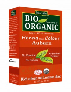 Vopsea Henna Auburn Bio Organic Indus Valley, 100gr