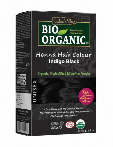 Vopsea Henna Negru Indigo Bio Organic Indus Valley, 100gr
