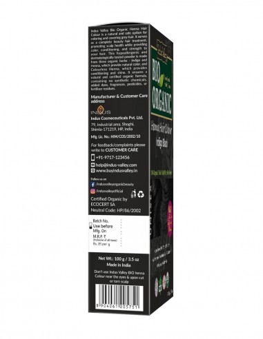Vopsea Henna Negru Indigo Bio Organic Indus Valley, 100gr