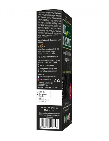 Vopsea Henna Negru Indigo Bio Organic Indus Valley, 100gr