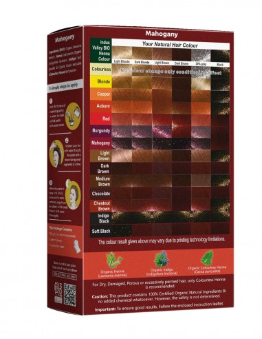 Vopsea Henna Rosu Mahon Bio Organic Indus Valley, 100gr