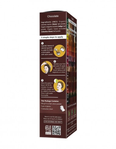 Vopsea Henna Saten Ciocolatiu Bio Organic Indus Valley, 100gr