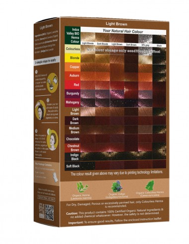 Vopsea Henna Saten Deschis Bio Organic Indus Valley, 100gr