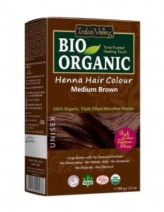 Vopsea Henna Saten Mediu Bio Organic Indus Valley, 100gr