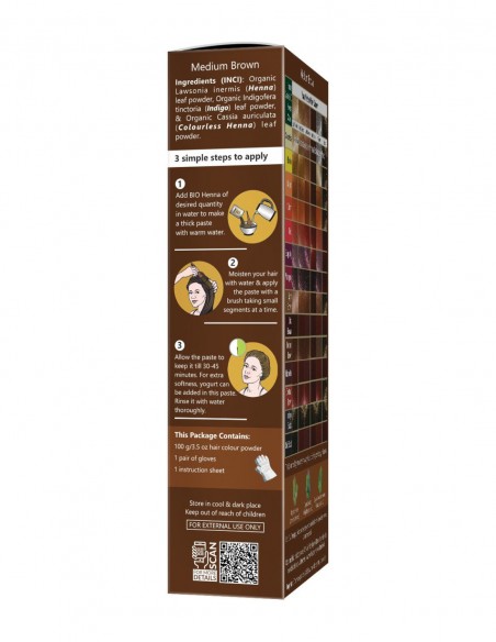 Vopsea Henna Saten Mediu Bio Organic Indus Valley, 100gr