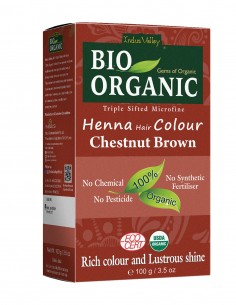 Vopsea Henna Saten Castana Bio Organic Indus Valley, 100gr